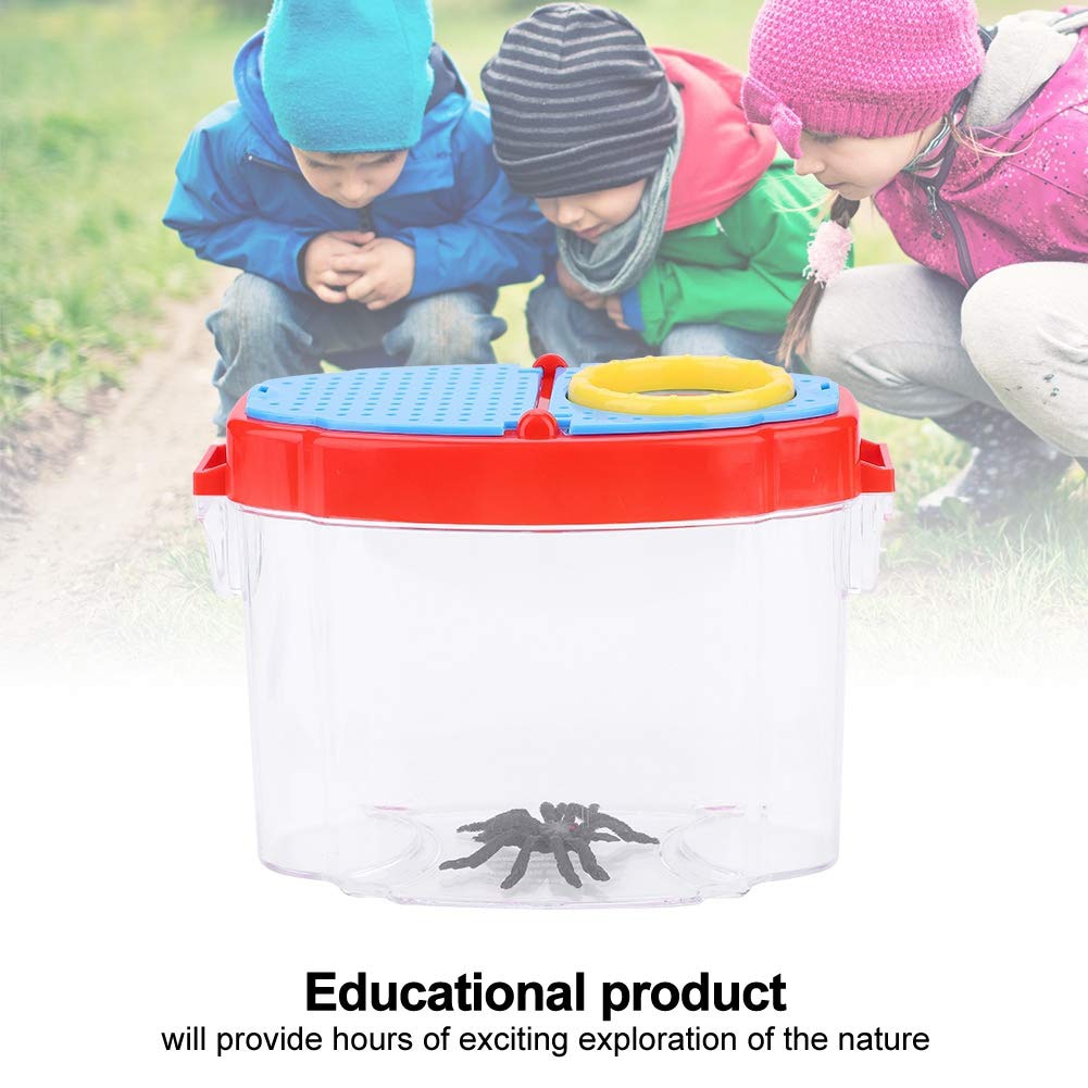 4.5X HD Lente di Ingrandimento Portatile Bug Insetto Viewer con Pinzette Bambini di Osservazione Giocattolo Spider Giocattolo Educativo