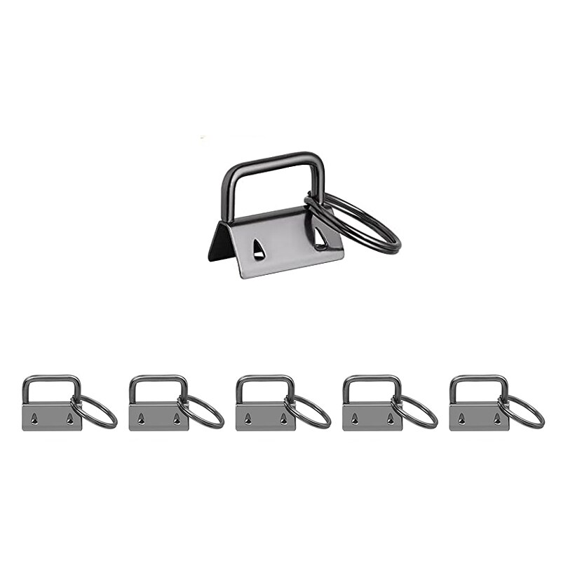 5 pces 1 polegada chave fob chaveiro ferragem para braçadeira de pulso saco telefone celular carteira docorate chave cordão fácil fazer instalar 2.5cm: Dark Gray