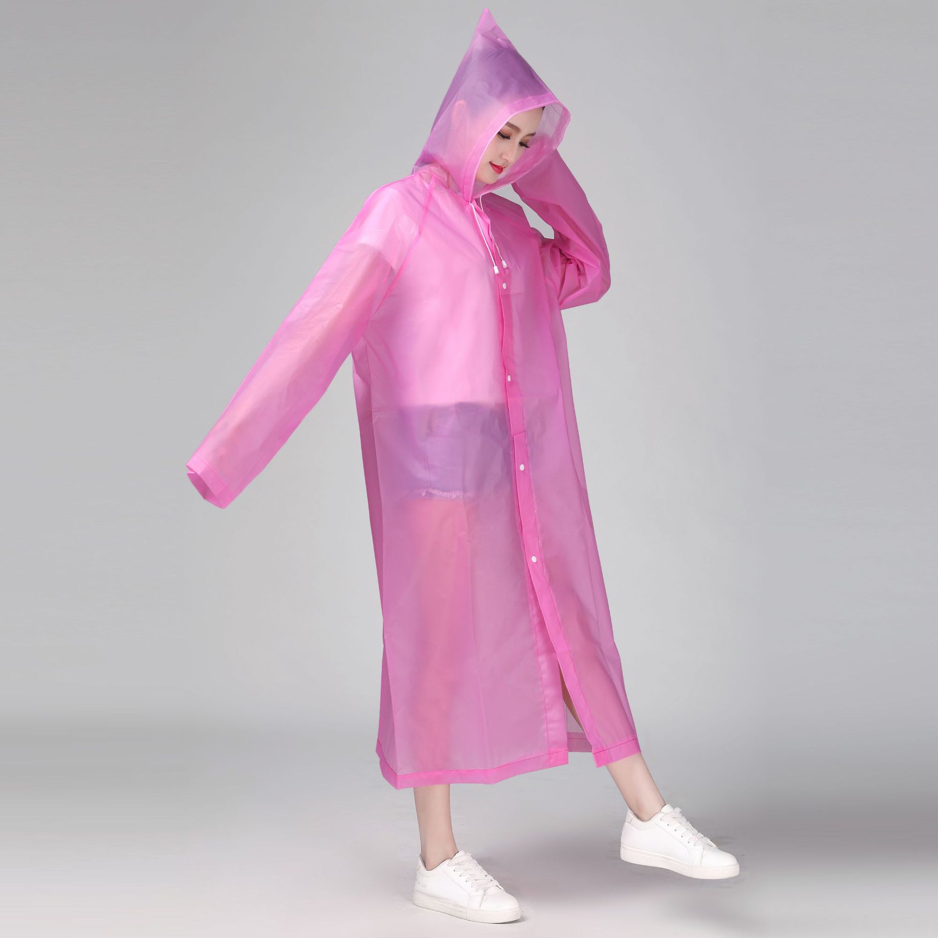 Manteau de pluie Transparent pour femme, imperméable, épais, Transparent, à la , pour le Camping