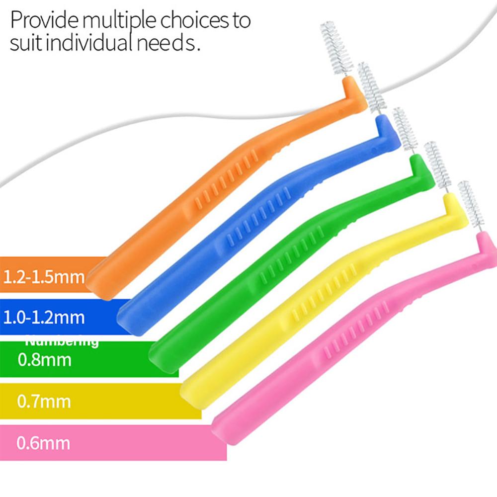 L Shape Push-Pull Interdental Brush 20Pc/box Dental Tooth Pick Tooth Orthodontic Toothpick ToothBrush Oral Care Teeth Whitening