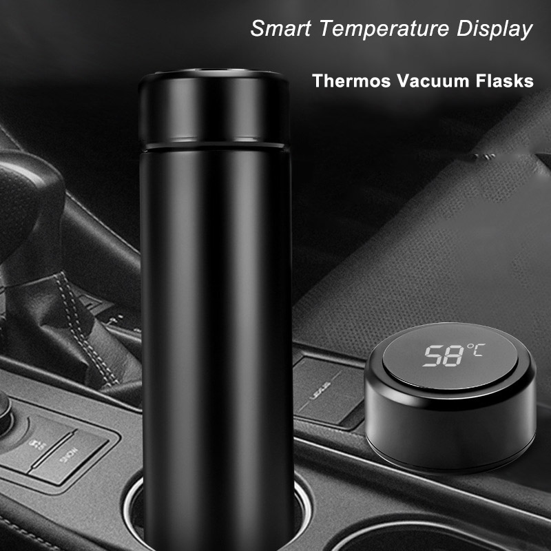 500ML Smart Thermos Thermosflessen Touch Screen Temperatuur Display Roestvrij Staal Water Fles 24 Uur Isolatie Thermos Cup