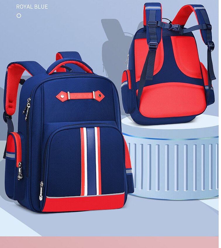 Kids backpack Primary School Bags For Students Boys Girls orthopedic Backpacks Waterproof Schoolbags Book Bag mochila infantil: large blue