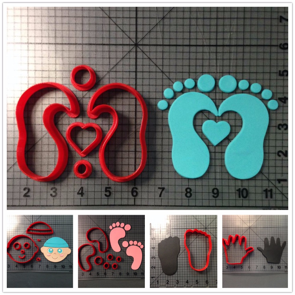 Baby Gezicht Cookie Cutter Set Fondant Cupcake Top Cutter Custom Made 3D Gedrukt Taart Decoratie Gereedschappen Biscuit Mold