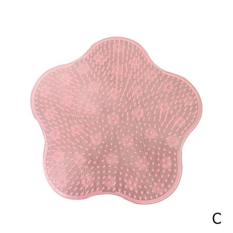 Cepillo de cojín de silicona para masaje de baño para lavarse los pies, limpiar la piel muerta, artefacto de baño, cojín trasero, ducha, cepillo para limpiar los pies: Rojo