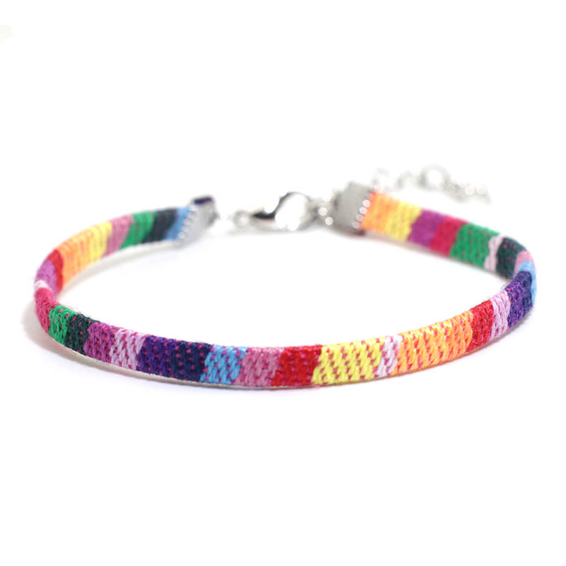 Handgemachte Boho Ethnische Fußkettchen Handarbeit Farbic Seil Kette Fuß Knöchel Für Frauen Sommer Strand Bein Schmuck: Silber- Gelb