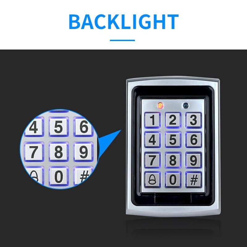 K7612 IP65 Waterdichte Metalen Toegangscontrole Anti-Shock Rfid Kaartlezer Toegangscontrole Systemen Met Backlight