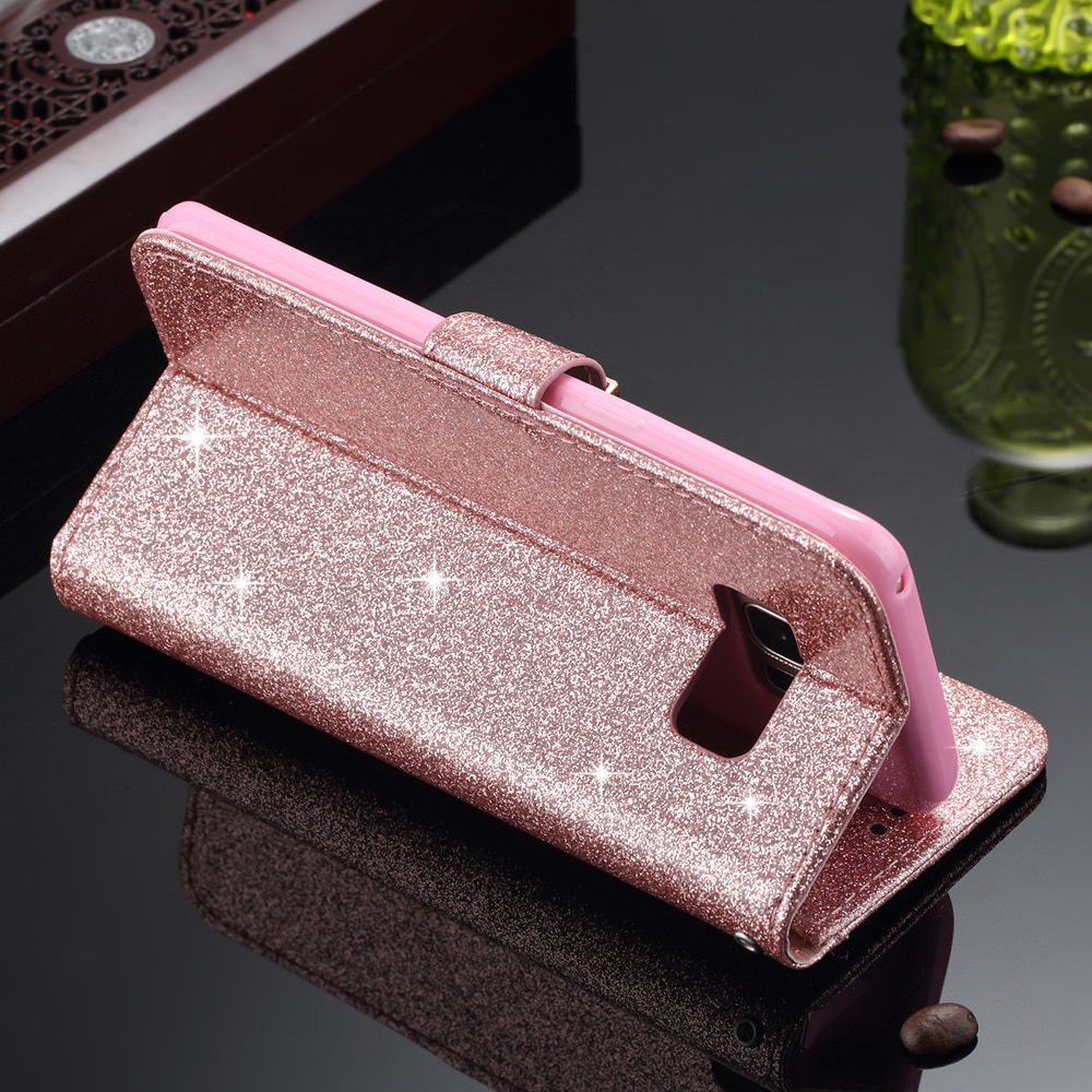 L-FADNUT Bling Glitter Flip Leather Wallet Phone Case For Samsung Galaxy S9 Plus S8 A3 A5 A8 S7 edge Magnetic Cover