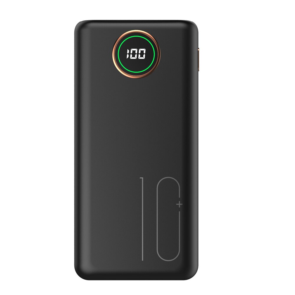 CASEIER di Lusso classico retrò Accumulatori E Caricabatterie Di Riserva 20000mAh Luce respirazione Schermo A portato PORTE USB Powerbank Ricarica Veloce Bancario Batteria: 10000mAh nero