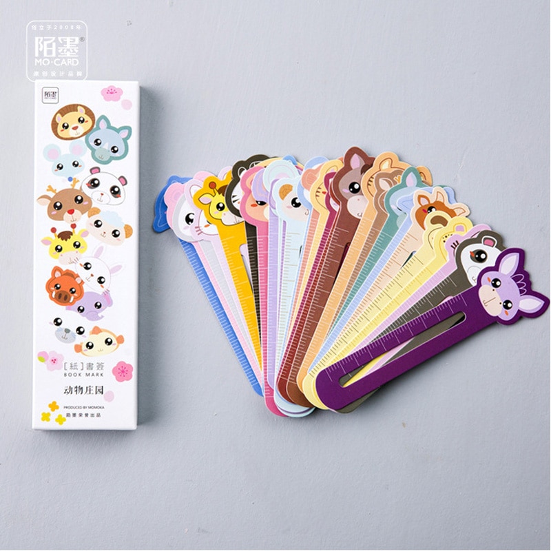 30 pcs /Pack Cute Animals Garden Hard Paper Bookmark Mark of Page Decorative Kids