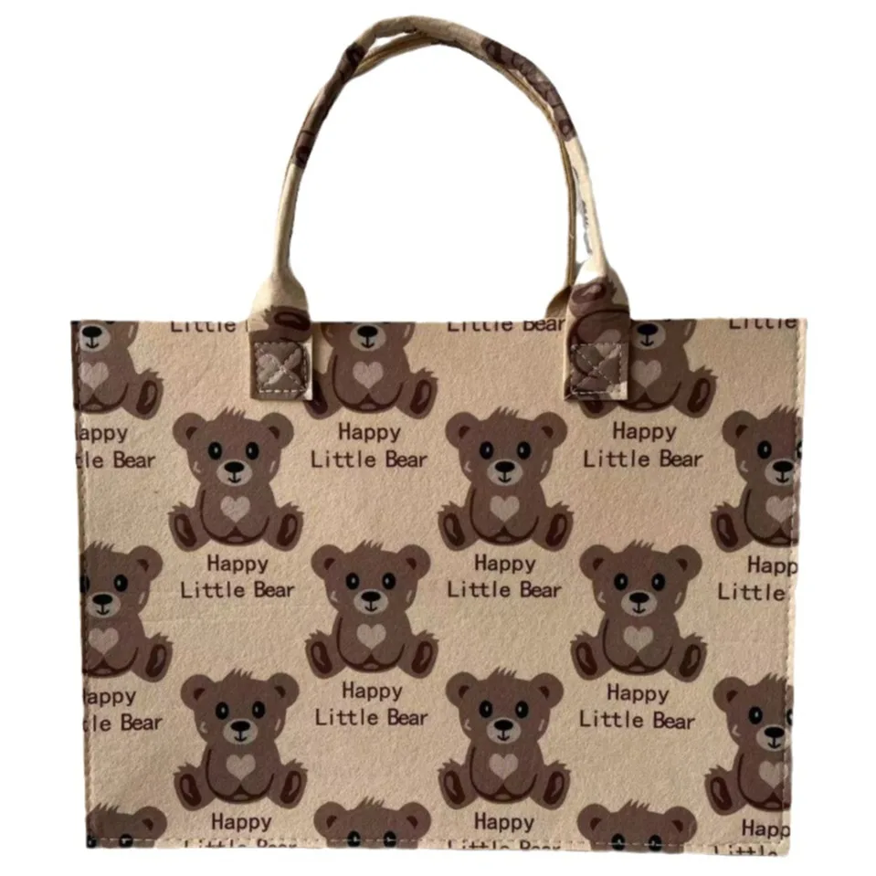 Large Capacity Felt Tote Bag Travel Ladies High-End Printed Commuting Shopping Bag Model Handbag for Women