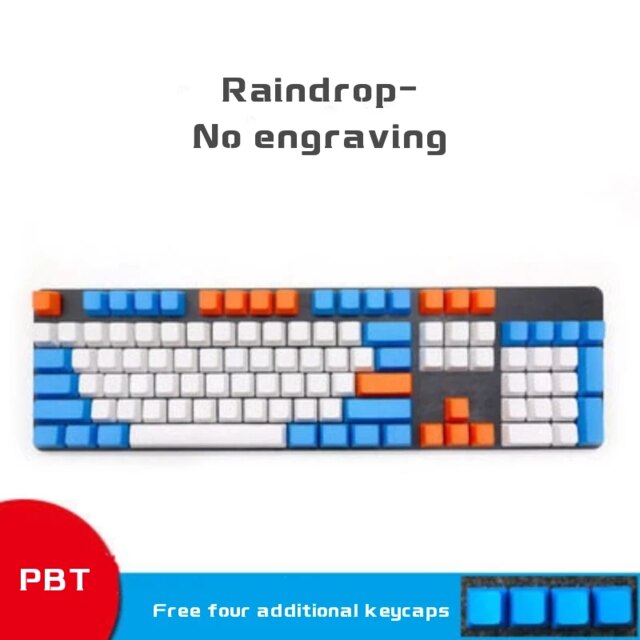 Top Gedruckt OEM PBT Keycap Für Mechanische Tastatur 108 Schlüssel Vollen Satz Dolch Verdicken Tastenkappen Schlüssel Für Blau/Rot/braun/Schwarz Schalter: Raindrop-3