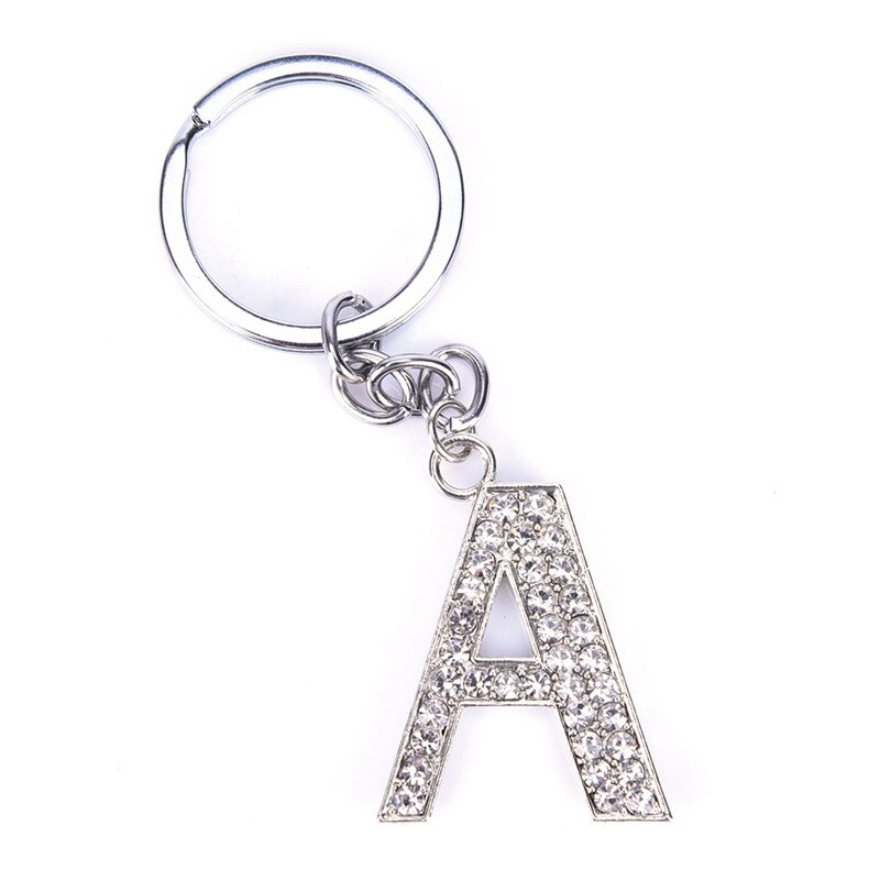 Crystal Rhinestone Alfabet Sleutelhanger Beginletter Sleutelhanger Keten Unisex Sleutelhanger Letters: A