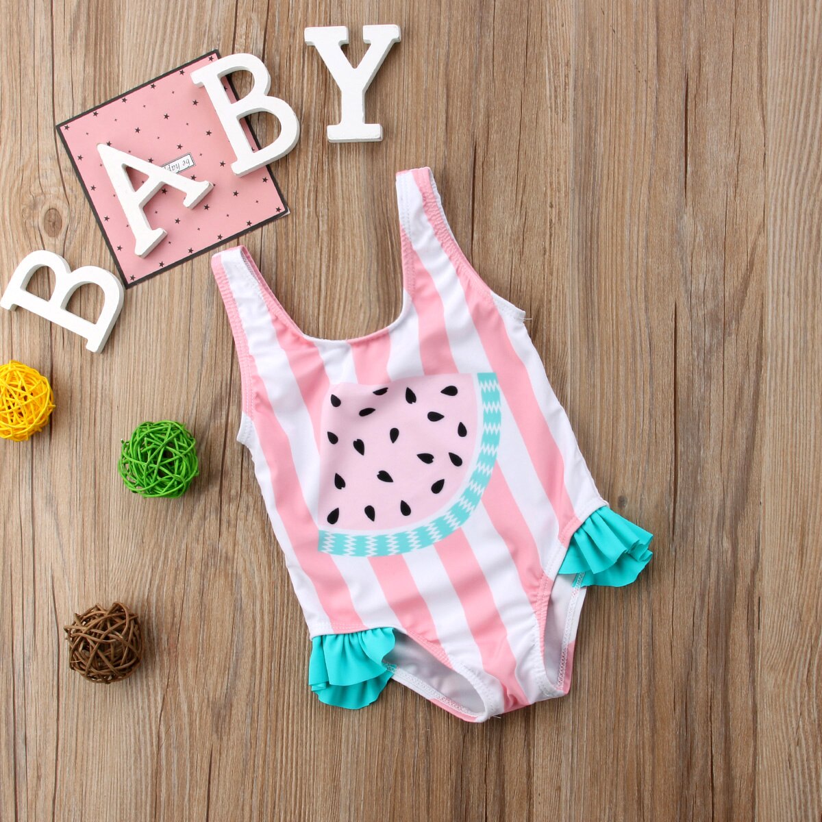 Skære børn piger badedragt badedragt baby pige tøj vandmelon print badetøj til nyfødte piger spædbarn bikinier: 12 to 18 måneder