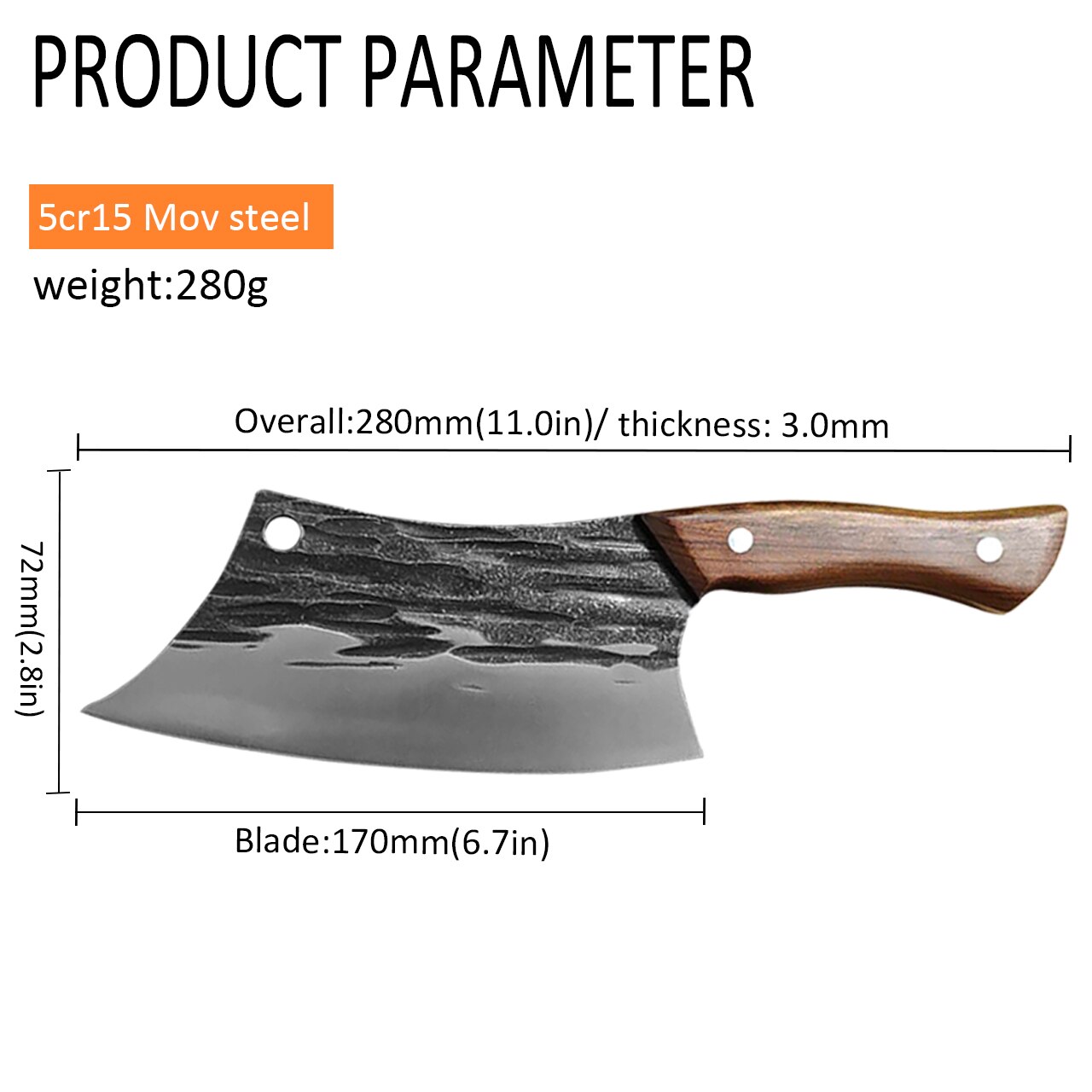 Stainless Steel kitchen knives Chef Knife Hand-forged Butcher Knife Meat Vegetables Slicing Cleaver High Hardness Utility knife: kitchen knife D