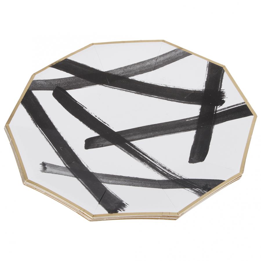 Disposable Plates 8Pcs 23cm Disposable Paper Plate Tableware for Cake Afternoon Tea Party BBQ