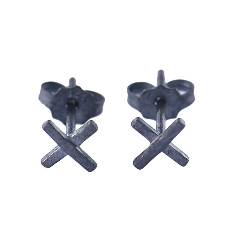 925 ohrstecker aus sterlingsilber für damen mit dem buchstaben x, schmuck für partys und hochzeiten, schlichter gothic-stil