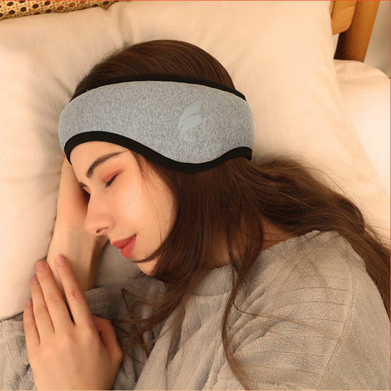 Masque de sommeil occultant pour relaxer, bandeau en peluche, bandeau de couchage en coton pour hommes et femmes, protège-oreilles Anti-bruit