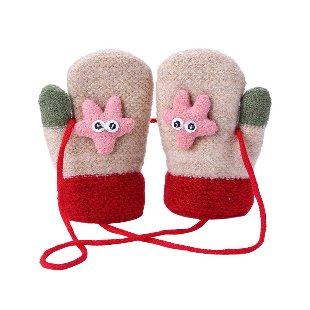 1 Pair Children Cartoon Gloves Thicken Imitation Lamb Fleece Autumn Winter Warm Girls Boys Apparel Accessories: D