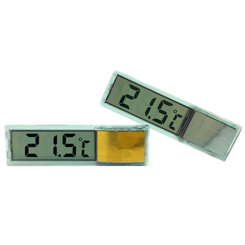 Plastic Metalen 3D Digitale Elektronische Aquarium Thermometer Fish Tank Temp Meter Goud Zilver