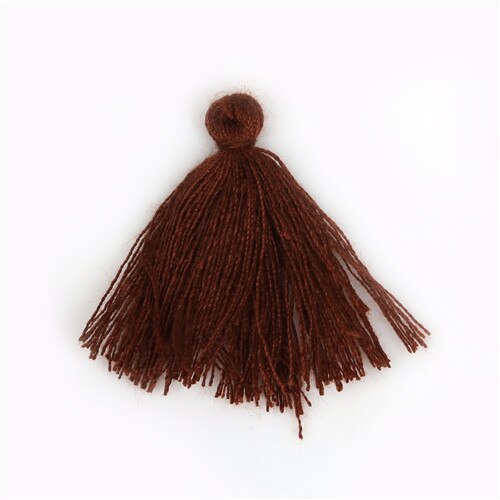 50 PC 27 MM Mini Polyester coton fil tissu gland bricolage pendentif bijoux clé faisant frange garniture artisanat glands accessoires de couture: Brown