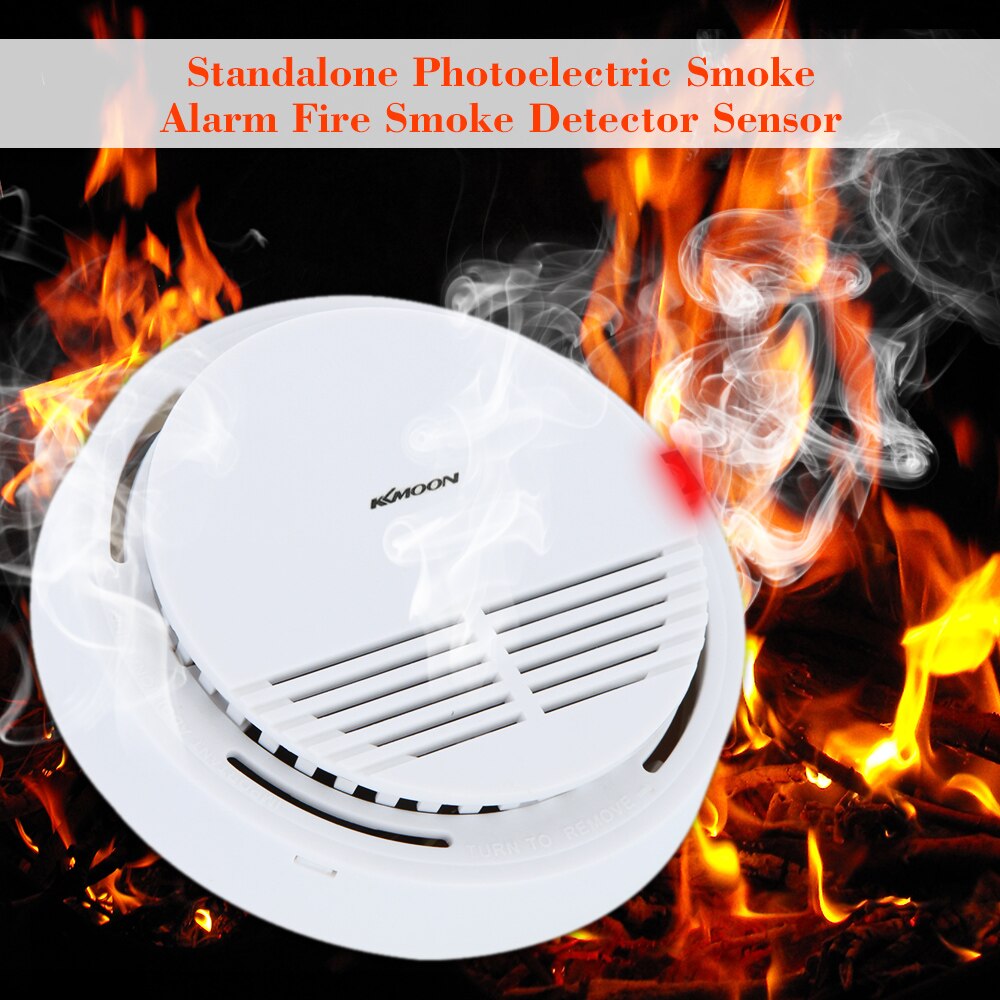 Détecteur de fumée photoélectrique autonome détecteur de fumée d'incendie capteur système de sécurité à la maison pour la cuisine à la maison 9V