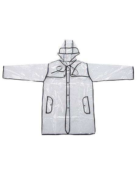 Women Men Transparent Hoodie Waterproof Clear PVC Raincoat Rain Coat: Default Title