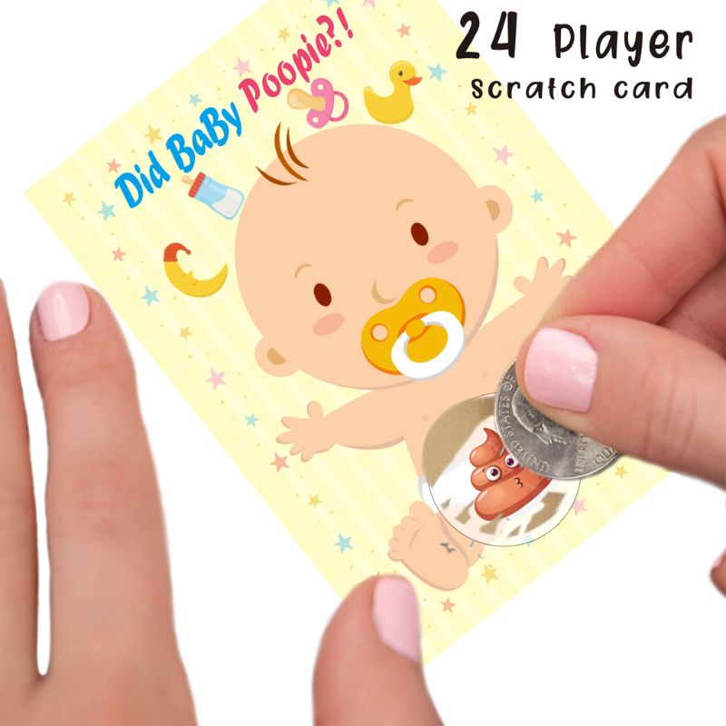 Baby shower ridse af spil tombola kort kønsneutral dreng pige sjov aktivitet