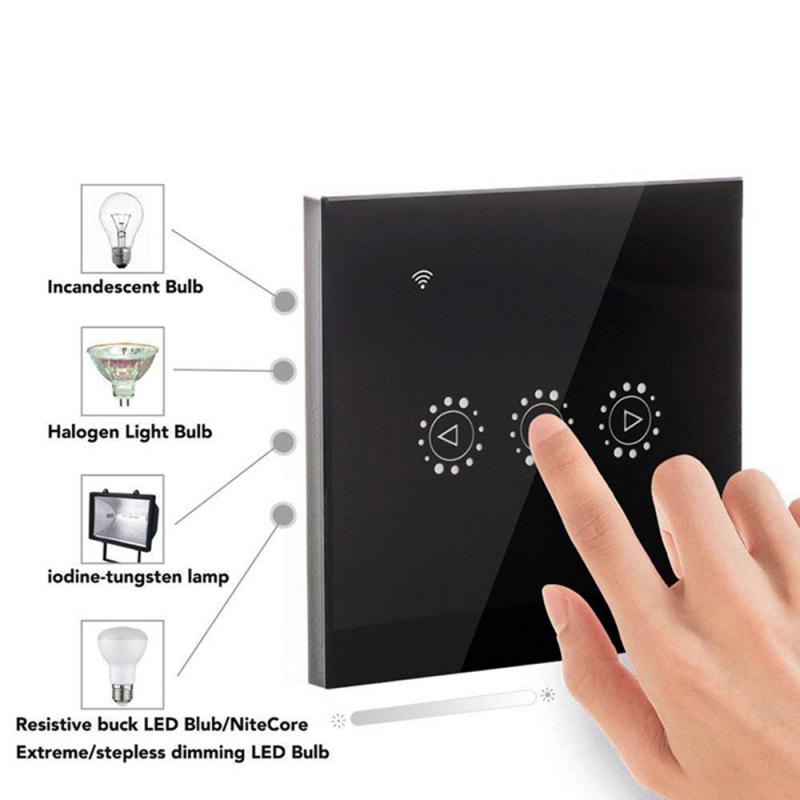 Smart Light Switch Panel Easy To Connect Wifi Dimming Touch Remote Control Timer Switch European Regulations British Regulations