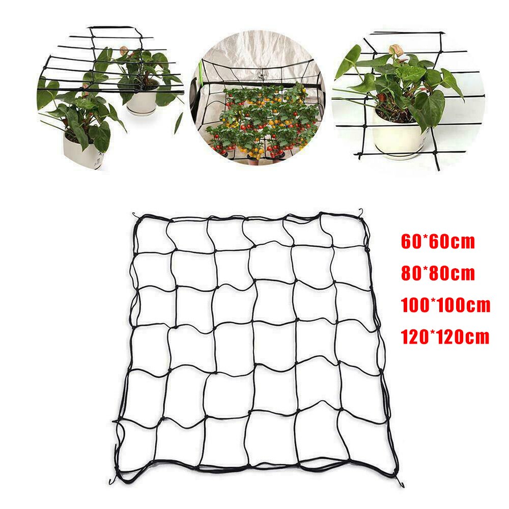 Red elástica de malla protectora para tienda de cultivo hidropónico, Red de soporte superior para plantas