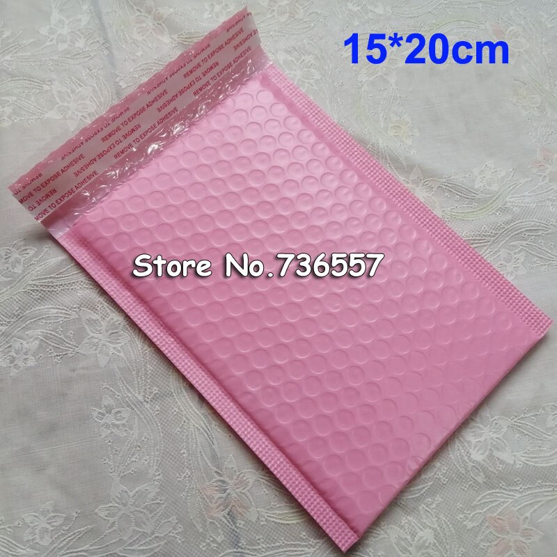 10PCS packaging envelope Light Pink Poly Bubble Mailer Padded Envelope self seal mailing bag bubble envelope envelope: 15x20cm light pink