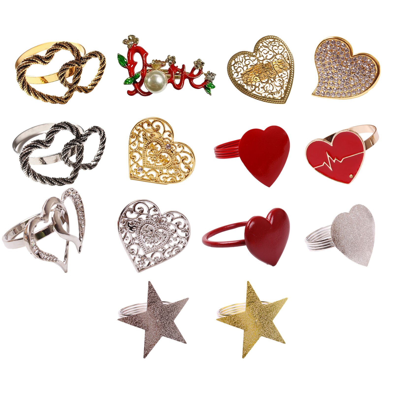 1Pcs Good Love Heart Napkin Rings For Weddings Home Table Accesorries Napkin Holder Table Decoration Valentine's Day