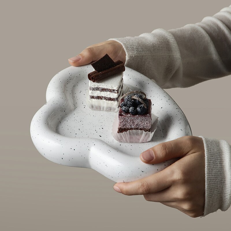 Ins nordisk stil skybakke desktop dessert kage tallerken bøf salat tallerken keramisk hjerte frugt tallerken dekoration