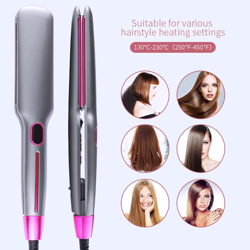 Ceramic Infrared Straightener 3D Wide Plate Hair Flat Iron Ionic Negative Anion Straightener Hair Care Iron