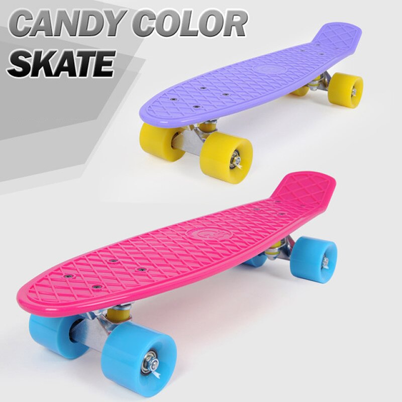 22inch Skateboard Fish Board Mini Cruiser Children Scooter Longboard Skate Boards Adults Candy Penny Board Wheel Truck Bearings