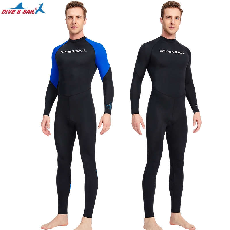 Full Body Rash Guard Dive Skin UV Swimwear Sport Skins UPF50+, Long Sleeve One Piece Front/Back Zipper Sun Suit Basic Wetsuit