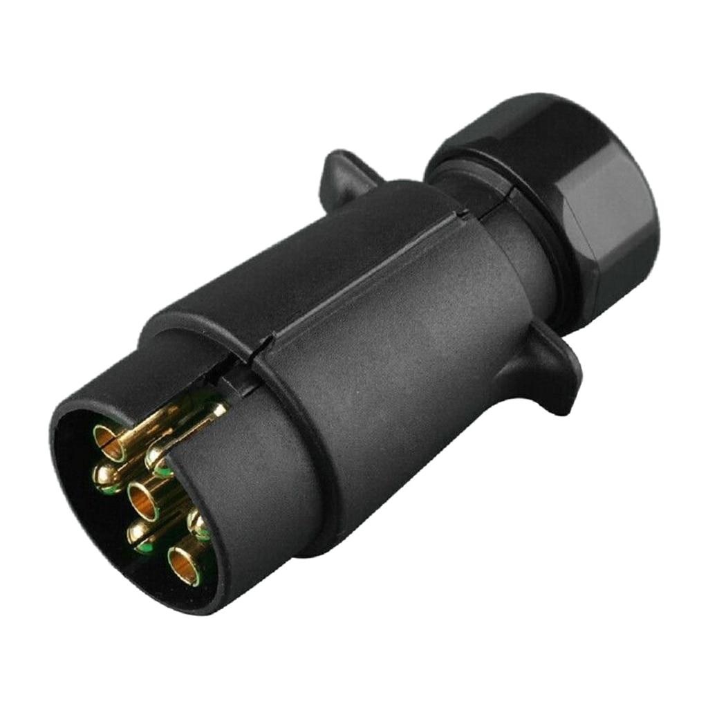 7 Pins Round Plastic Trailer Caravan Truck Towing Electrics Plug