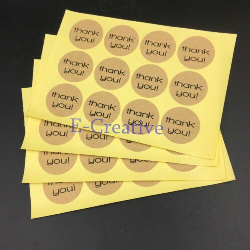 240 stuks vintage ronde bedankstickers kraft sticker 30*30mm