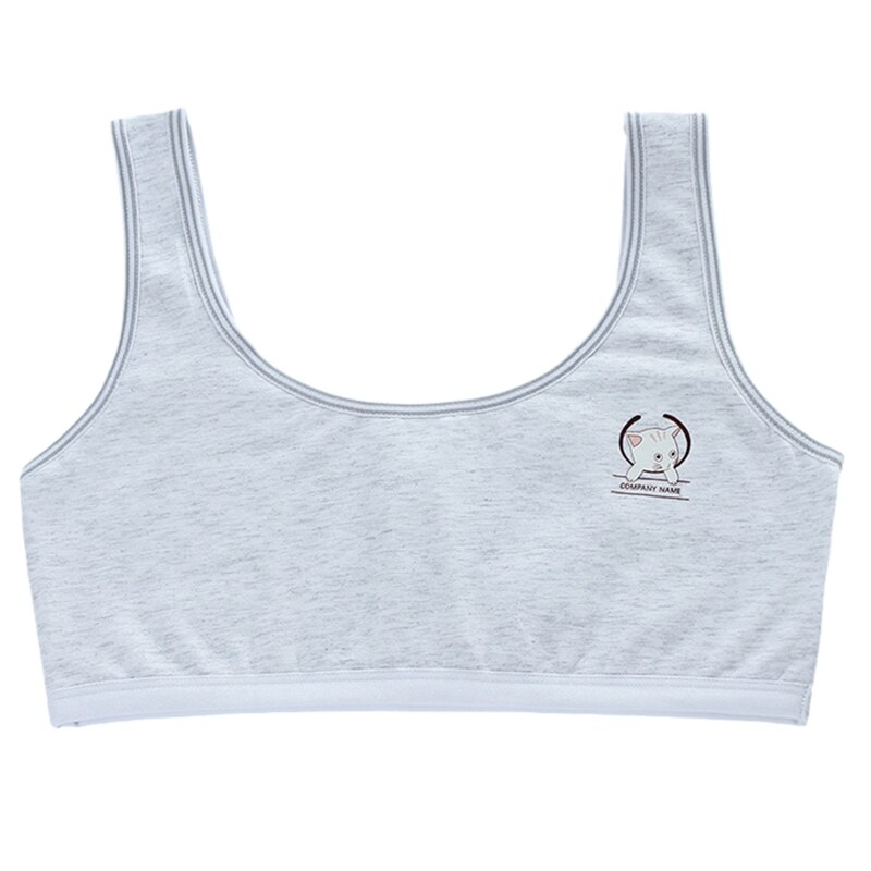 M7DD Girls Bra for Children Teenager Breathable Underwear Lingerie Teens Training Bra Teenage Puberty Undercloth: Gray