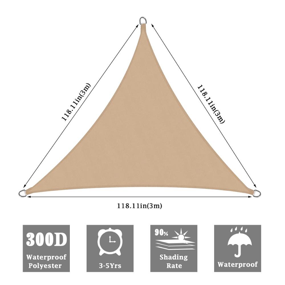 Sun Shelter Sunshade Protection Outdoor Canopy Garden Patio Pool Shade Sail Awning Camping UV Block Waterproof Sun Shade Sail: Beige 3x3x3m