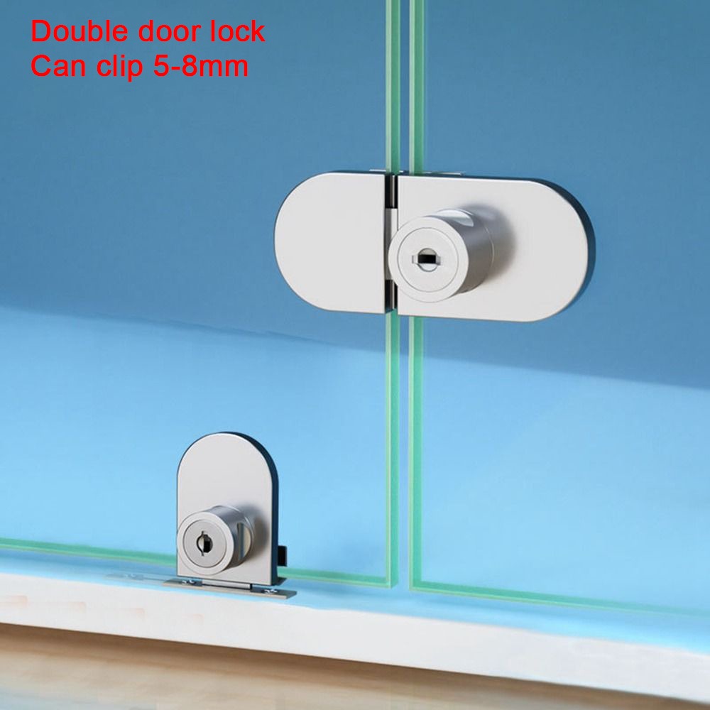 Cabinet Door Lock Glass Display Cabinet/Showcase Locks Single/Double Door No Need Drilling Easy To Install Home Tool