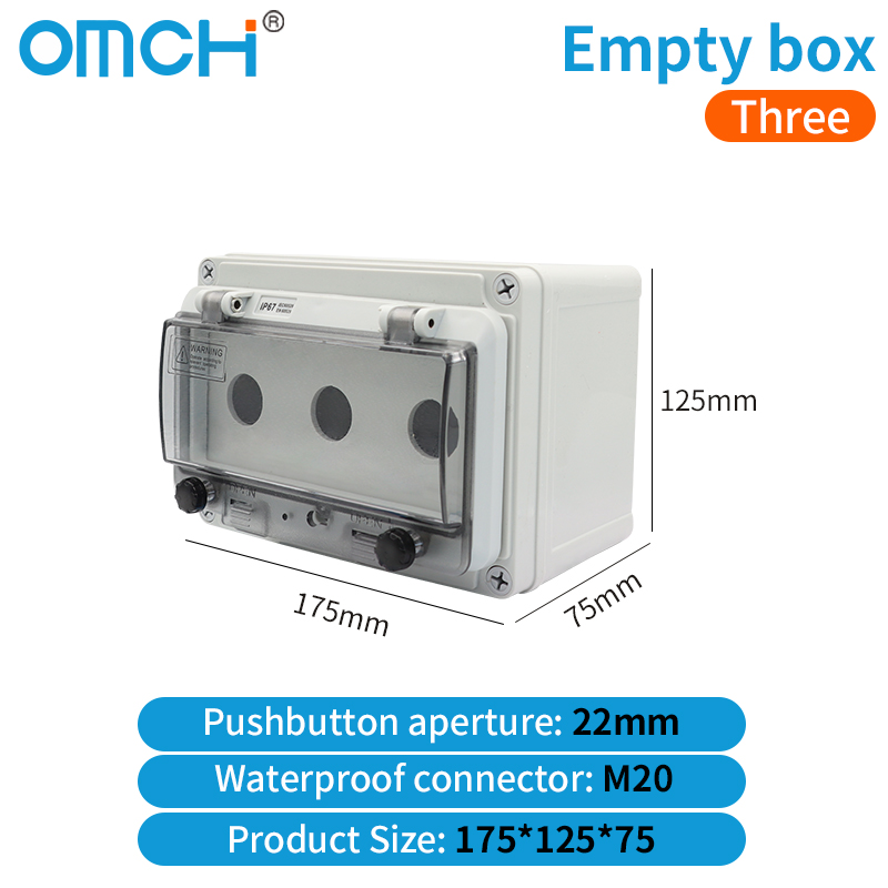 Emergency Stop Control Box Outdoor Button Switch Box With Protective Cover Waterproof Urgent Stop Button Control Box IP67: Lavender