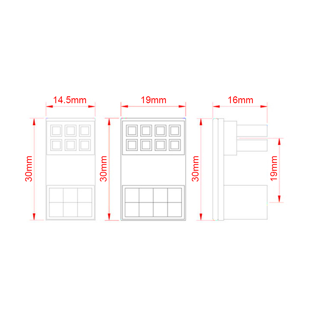 ATX 6 8 Pin Female to Male 180 Degree Angled Adapter Interface Direction Changer Computer Connectors for Desktops Graphics Card