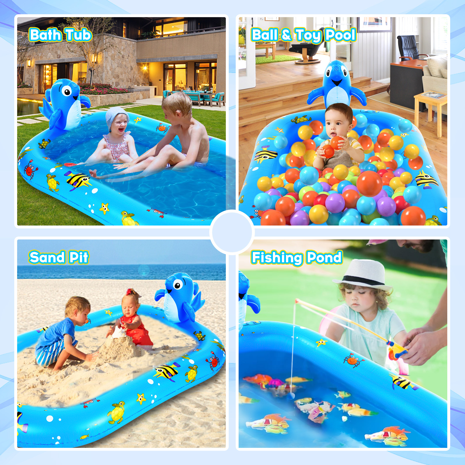 Opblaasbare Sprinkler Zwembad Voor Kinderen In Grote Splash Water Spelen Pad Zwembad