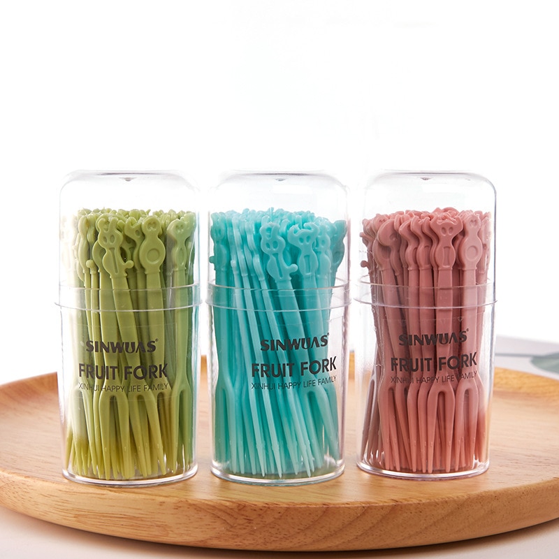 50 Stks/pak Clear Transparante Wegwerp Vorken Voor Party Bbq Sticks Picks Spies Set Thuis Dineren Plastic Voedsel Cake Fruit Vork