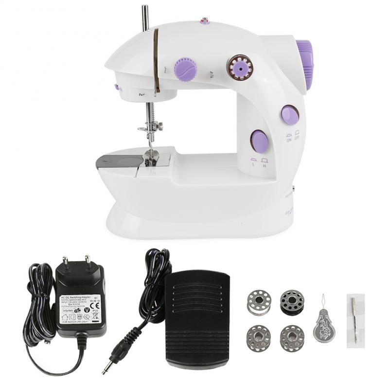 Portable Sewing Machine Mini Electric Household Crafting Mending Overlock 12 Stitches With Presser Foot Pedal Beginners