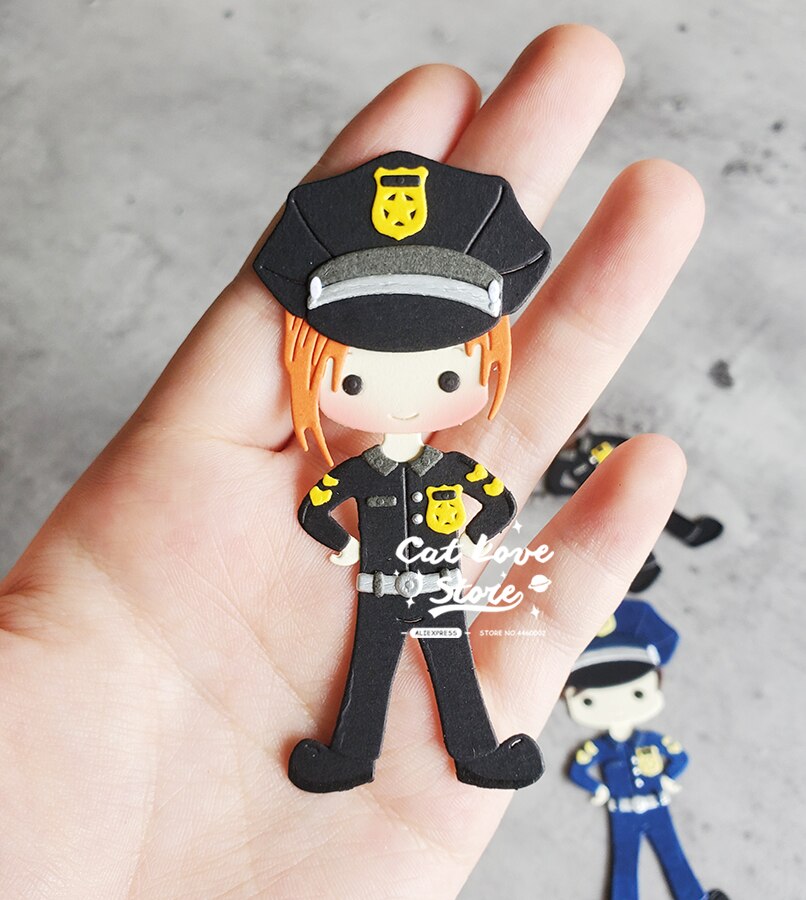 Catlove Police men woman Metal Cutting Dies Scrapbooking Mold Stencil Die Cuts Card Making DIY Craft Embossing Dies For