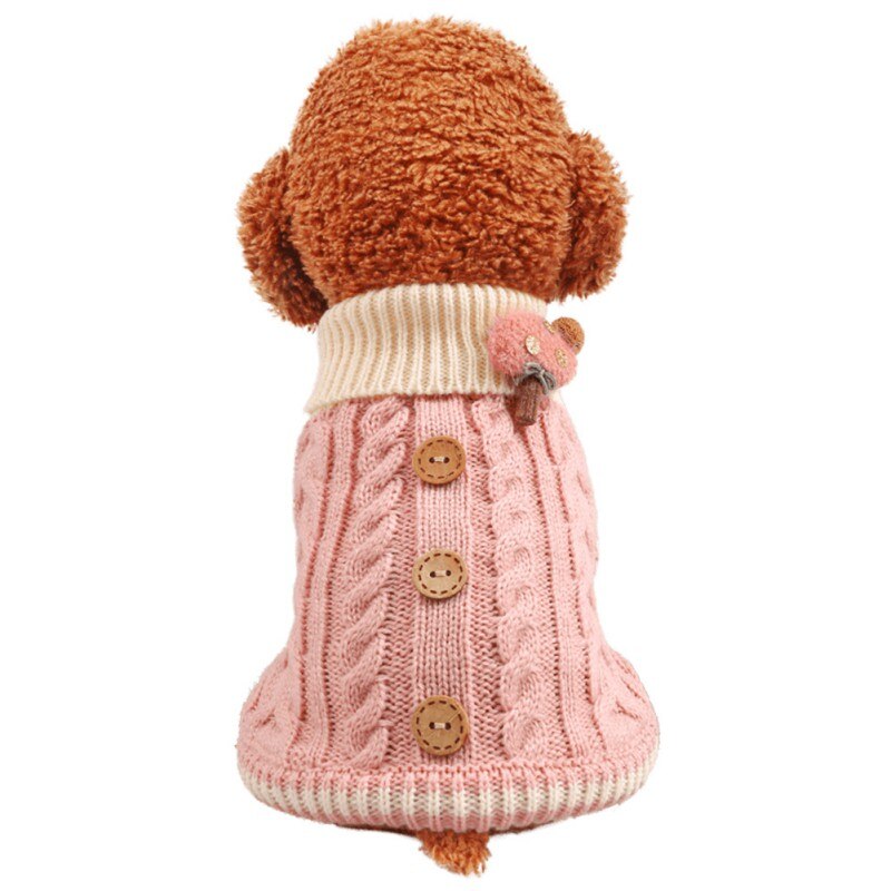Dog Cat Sweater Hoodie Preppy Style Coat Jacket Pet Puppy Winter Warm Clothes Apperal for Dogs Cats Small Medium 3 Colours: Pink / S