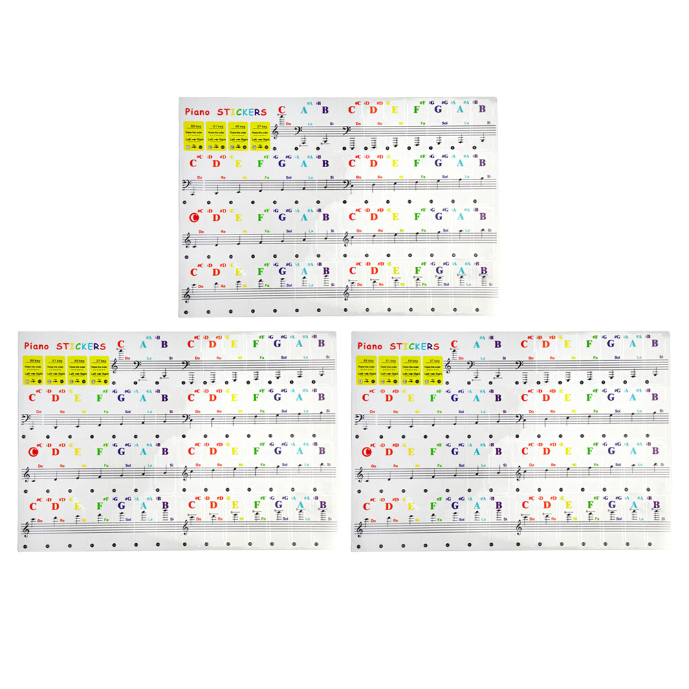 3 Pcs Piano Keyboard Decals Introductory Piano Stickers Piano Beginner Decals: Default Title