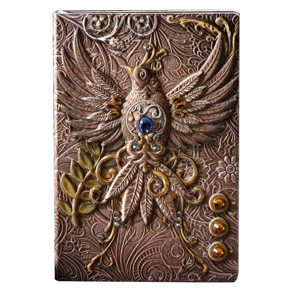 Skull Flower Embossed A5 Leather Notebook Journal Notepad Travel Diary Planner School Office Supplies