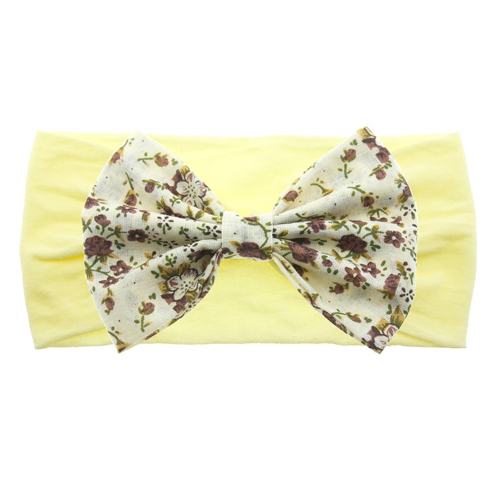 Bomullsrosett pannband flickor pricktryckt knut slips khaki nylon hårband barnfest håraccessoarer huvudinpackning: M